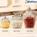 Glass food storage jar /glass dried fruit jar with glass lid /glass storage jar